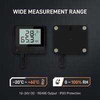 Thermo-hygromètre mural -20~+60°C, plage d'humidité 0%-100% RH, affichage LED, indice de protection IP67, RS485 Modbus