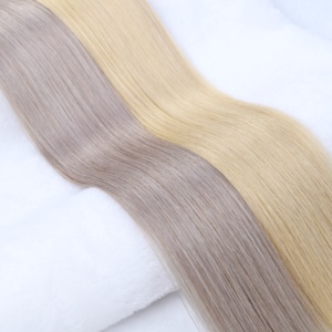 Extensioni di <span class=keywords><strong>capelli</strong></span> umani Remy brasiliani a doppia trama, colore personalizzato, con permanente sbiancante, per donna RUISI - Product Image 4