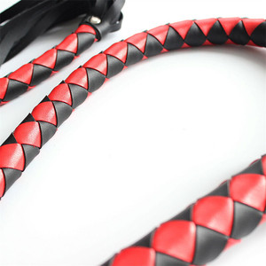 Frusta in Pelle PU per Giochi per Adulti BDSM, Nero/Rosso, 142cm, Alta Qualità - Product Image 5