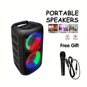 Chuyên Nghiệp Loa & Phụ Kiện Di Động Ngoài Trời Bên Microphone Ca Hát Karaoke Màu Xanh Răng Không Dây 8 Inch Âm Nhạc Loa - Product Image 1