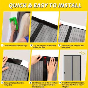 Rideau à écran souple magnétique Polyester Mosquito en gros pour l'été Rideaux de porte cryptés sans bande pour le salon et la salle de bain - Product Image 4