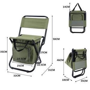 3 in 1 Folding Fishing <b>Chair</b> Bag Fishing <b>Backpack</b> <b>Chairs</b> Stool Convenient Wear-resistantv for Outdoor Hunting Climbing Equipment - Product Image 3