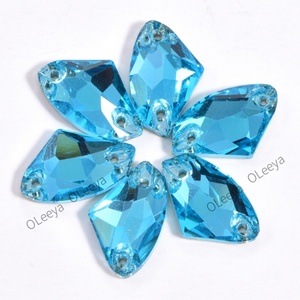 Oleeya 5A Bevel Axe Shape Crystal Rhinestone 17*28 Big Size Strass Flat Back Rhinestones for Garment Dressing <b>Bags</b> Shoes - Product Image 3