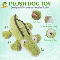 Jouet pour chien en peluche AFP au design crocodile, couineur, anti-ennui, interactif, pour apporter et mâcher, avec couineur et bruit froissé