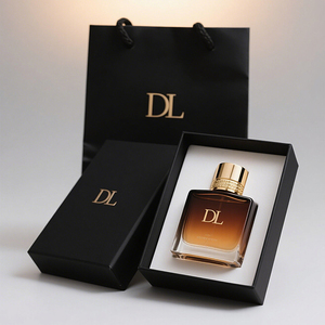 Flacon de parfum en verre transparent personnalisable de 50ml Flacon de parfum vide carré de 100ml avec boîte d'emballage - Product Image 1