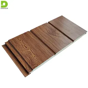 Exterior Metal Wall Panels PU Sandwich Wall Panel Decorative Exterior Metal Wood Grain Sandwich Wall Panels