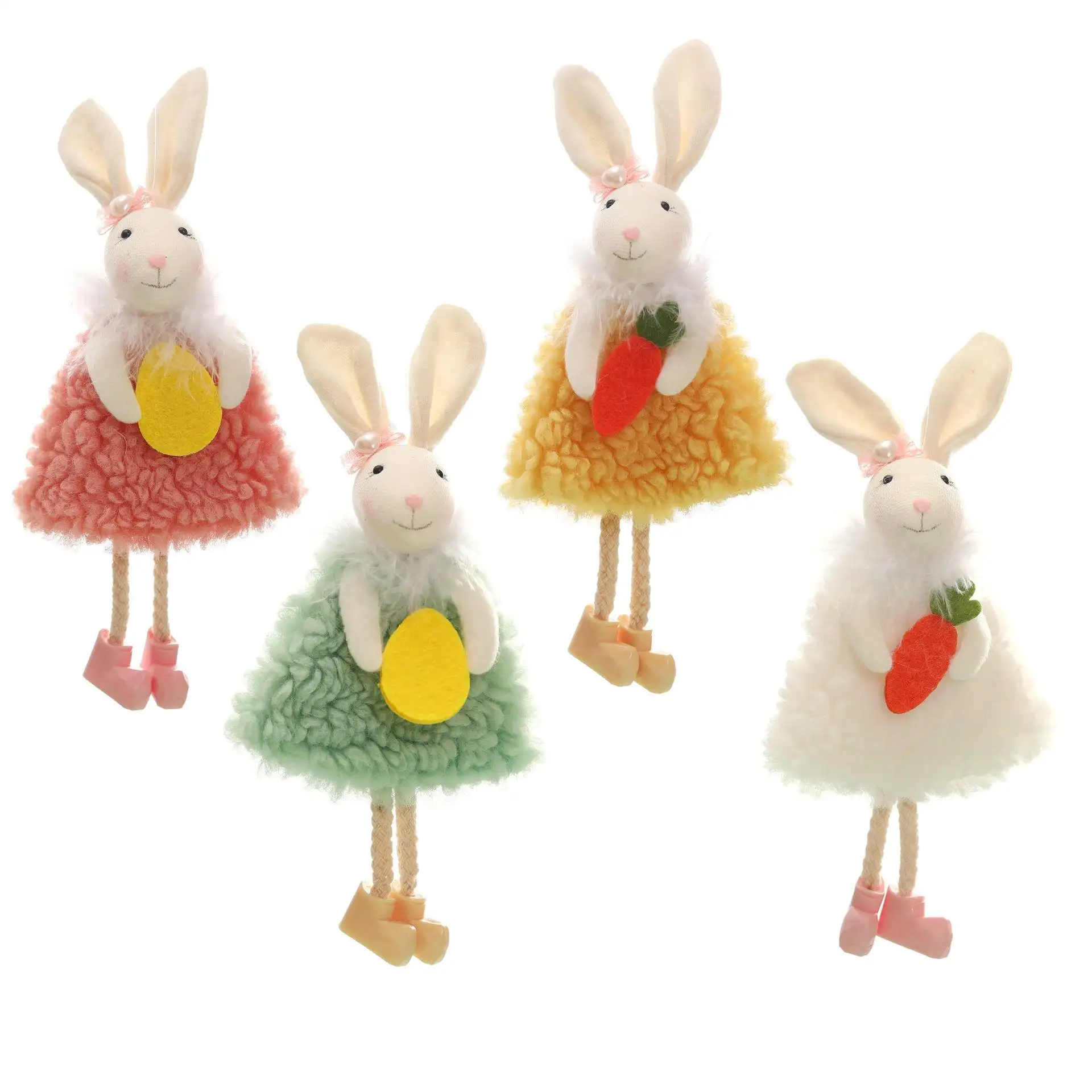 จี้กระต่ายอีสเตอร์สีตุ๊กตากระต่ายของเล่นบ้านบ้านอีสเตอร์ในร่มและกลางแจ้งของตกแต่งอีสเตอร์
