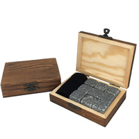 Usine directe accessoire granit whisky pierres refroidissement vin whisky boîte en bois glace Cool pierres Cocktail utilisation jetable caractéristique