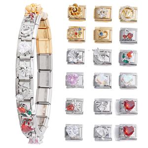 Cross Border Charms 304 Stainless Steel DIY Modular Bracelet Heart Butterfly Series Elastic Jewelry Unisex Gift - Product Image 1