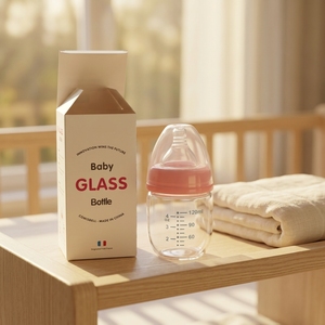 Biberón de Vidrio Anti Cólicos <span class=keywords><strong>para</strong></span> Bebés de 120 ml, Libre de BPA, Biberón de Vidrio Natural Transparente <span class=keywords><strong>para</strong></span> Recién Nacidos, Productos de Alimentación <span class=keywords><strong>para</strong></span> Bebés - Product Image 4