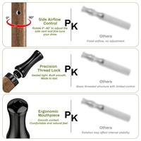 Collier respirant en bois foncé et métal noir à flux d'air réglable, parfum d'orange douce pour une clarté mentale éclatante