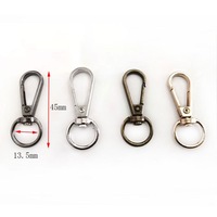 Haute qualité 13x45mm boucle en métal porte-clés pivotant déclencheur homard fermoir sac en cuir sangle connecter Clips mousqueton bricolage accessoires