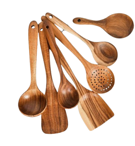 Ensemble de fourchettes élégantes couverts ustensiles de cuisine maison hôtel table à manger dîner unique couverts en bois naturel couverts salade - Product Image 3