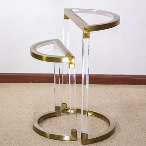 HOMESWEET Folding Cheap Acrylic Metal <strong>Gold</strong> Side <strong>Table</strong> and Coffee <strong>Table</strong> <strong>Bedside</strong> Acrylic End <strong>Table</strong> - Product Image 3