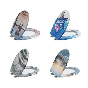 Coprisedile da bagno morbido stampato a tre lati coprisedile da bagno con spessore allungato colorato Slow-Down moderno per la casa OEM disponibile - Product Image 1