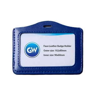 <span class=keywords><strong>Verticale</strong></span> Del Cuoio Del Faux Del Supporto di Distintivo di Colore Blu DELL'UNITÀ di elaborazione Employee ID del Supporto di Carta - Product Image 5