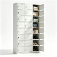 Armoire de rangement commerciale à 24 compartiments pour salle de sport, école, personnel, avec plusieurs portes, en acier, métallique, démontable, pour bureau