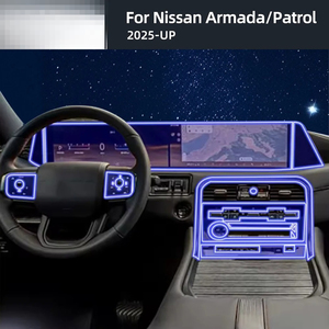 <span class=keywords><strong>Film</strong></span> <span class=keywords><strong>de</strong></span> protection PPF pour Nissan Patrol Armada 2025, accessoires intérieurs transparents en TPU, navigation GPS, panneau <span class=keywords><strong>de</strong></span> commande, console centrale - Product Image 2