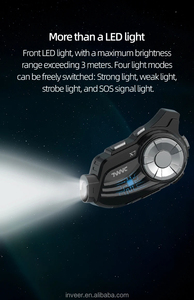 Inveer 7 người liên lạc với 1200m Bluetooth xe máy liên lạc tai nghe Mũ bảo hiểm tai nghe X7 động cơ liên lạc Mũ bảo hiểm phụ kiện - Product Image 3