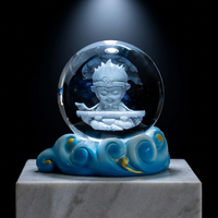 Lampe de nuit en cristal 3D gravée Sun Wukong, roi singe, avec nuage LED, à brancher, lampe de bureau moderne, décoration de salon, cadeau pour la maison
