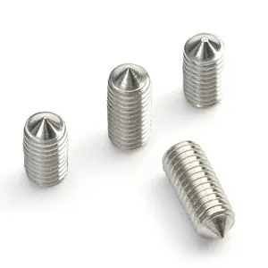 grub set screws ss304 Headless Thread Hexagon Socket Stainless Steel DIN914 cone-point set screws