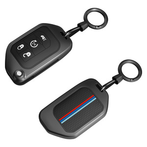 Funda de Llave de Aleación de Zinc de Alta Gama para Jeep Wrangler, Franjas Rojas y Azules, Resistente a Arañazos, Accesorios de Modificación para Jeep Robin Hood JL - Product Image 4