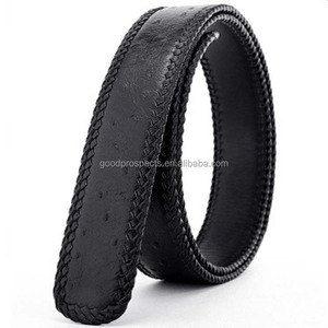 <span class=keywords><strong>Ceinture</strong></span> de luxe faite à la main de haute qualité en cuir noir et marron avec cuir d'autruche, <span class=keywords><strong>ceinture</strong></span> de 3,5 <span class=keywords><strong>cm</strong></span> de largeur, <span class=keywords><strong>105</strong></span> <span class=keywords><strong>cm</strong></span> de longueur, en vente - Product Image 5