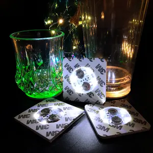 Nhà Máy Cung Cấp OEM Tùy Chỉnh LED Glow Cup Sticker LED Light Pad Chai Rượu Coaster LED Chai Sticker