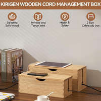 Plateau de gestion des câbles en bois pour bureau, TV, ordinateur, organisateur de câbles, rangement sous table et boîte de dissimulation des câbles