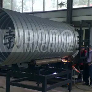 Corrugated Metal Culvert Pipe Forming Machine Driveway Agriculture Irrigation Helically Corrugated Culvert Large Metal Galvanized Drain Pipe Forming Machine For Storm Shelter
