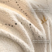 Moderne, minimalistische Sofaüberwurf-Decke aus Chenille im Wabi-Sabi-Stil mit Fransen für Ihr Wohnzimmer