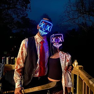 Fábrica al por mayor Scary Halloween Colplay Light up Purge Mask, brillando en la oscuridad para niños, Masquerade Party LED Máscaras de Halloween - Product Image 6