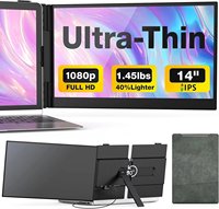Écran portable pour ordinateur portable S8 14 pouces, extension d'écran 1080P FHD IPS double moniteur pour les voyages d'affaires, le travail à domicile