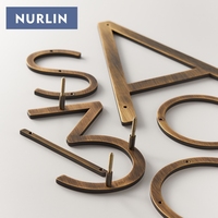 Nurlin laiton massif personnalisable vieux Bronze laiton Antique maison bureau société parc numéro lettre signe 3D flottant Signature