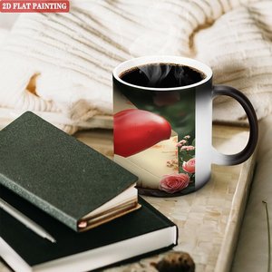 Retro Matte Frosted Black Tea Mug 11oz <b>Ceramic</b> Heat Sensitive Daily Home Drinking <b>Cup</b> - Product Image 3