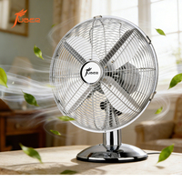 Ventilateur de bureau métallique silencieux en gros, 12-16 pouces, finition chromée, ventilateur de table durable, refroidisseur de bureau industriel, directement de l'usine