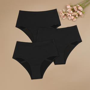 Taille haute collée lisse 4 couches étanche évacuation <span class=keywords><strong>de</strong></span> <span class=keywords><strong>l</strong></span>'humidité sous-vêtements menstruels slip respirant période culotte pour hommes - Product Image 4