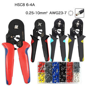 Pince à sertir HSC8 6-4A de qualité industrielle pour fils de calibre 10 AWG, à entrée frontale et latérale, avec lame en acier pour fils tubulaires pré-isolés - Product Image 2