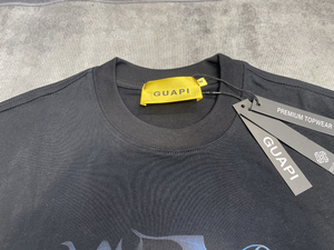 T-shirt da Uomo di Marca di Lusso, Manica Corta, Alta Qualità, Cotone con Borchie, Nero, Casual e alla Moda, GUAPI - Product Image 5