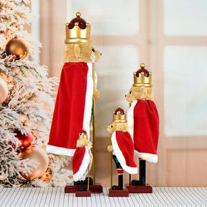 Pil Çalıştırmalı Peluş Ayı Pelerinli Kral Ayı Plastik Fındıkkıran Festival İçin Led Işıklı Müzikli - Product Image 6