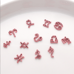 Recién llegado, 12 Constelaciones rosas sin anillos circulares y diamantes con incrustaciones de 12 signos del zodiaco, decoración de <span class=keywords><strong>uñas</strong></span> de aleación - Product Image 3
