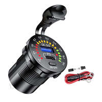 Prise de chargeur de voiture USB 12V PD Type-C et QC3.0 avec voltmètre couleur