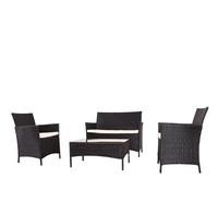 Ensemble de quatre chaises de jardin en osier sur mesure pour salle à manger ou hôtel meubles de loisirs de plein air en rotin pour villa ou terrasse