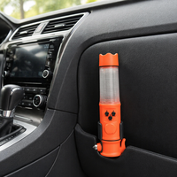 Lampe torche multifonctionnelle 6-en-1 en PVC, éclairage d'urgence, dispositif de sécurité incendie pour véhicules, brise-vitre, utilisation facile, portable