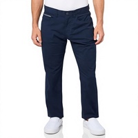 Pantalon BOZI pour homme, série Performance décontractée, brodé, taille mi-haute, coupe droite, extensible, 5 poches, délavage clair, en Spandex/Coton