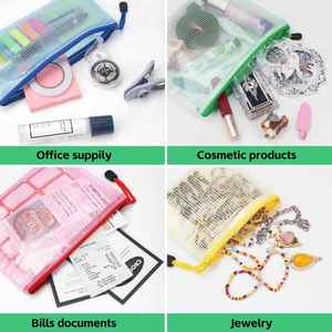 Custom Plastic Document <b>Pouch</b> Mesh Zipper Versatile PVC File Storage Bag Transparent Contract File Folder A3 A4 <b>Laminating</b> Bags - Product Image 5