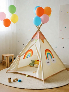 Qualità Premium Tenda portatile per bambini che giocano a <span class=keywords><strong>casa</strong></span> della tenda di Design nuovo Teepee per interni/esterni tende giocattolo morbido per bambini e ragazze - Product Image 3