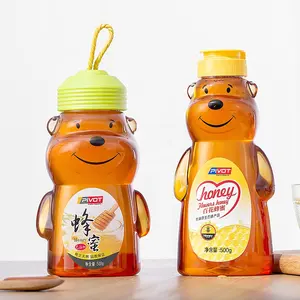 Leerer Honig flaschen behälter aus Kunststoff in Bären form für die Aufbewahrung und Abgabe von Honig