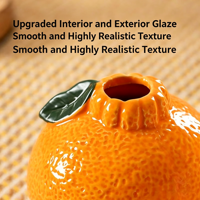 Vase créatif en céramique en forme d'orange pour plantes hydroponiques et décoration de bureau et de maison
