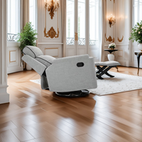 360 °   Fauteuil de relaxation pivotant, fauteuil de bureau, gris clair, inclinable manuel, personnalisable